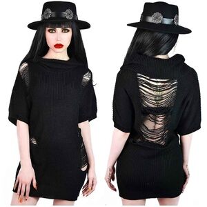 Killstar Sacral Short Sleeve Knit Sweater